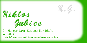 miklos gubics business card